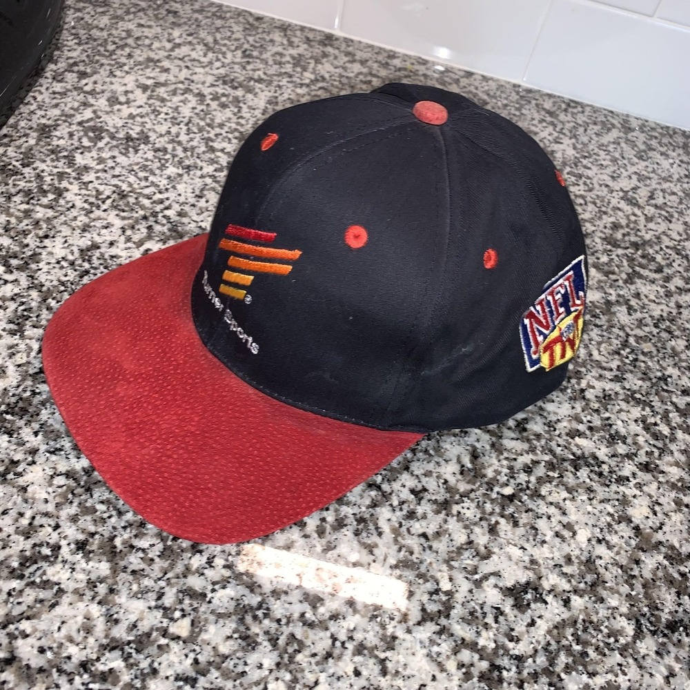Vintage NFL TNT Turner Sports Hat Cap Strap Back Mens One Size Black KC Football